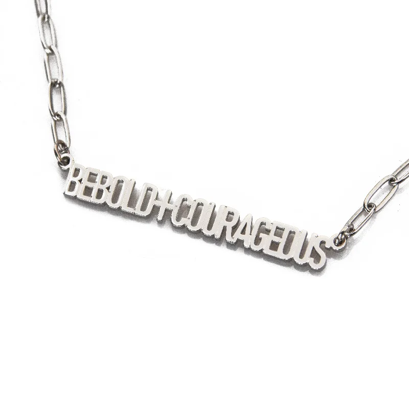 Best necklaces and pendants with personalized coordinates for a special keepsake-Be Bold and Courageous Necklace