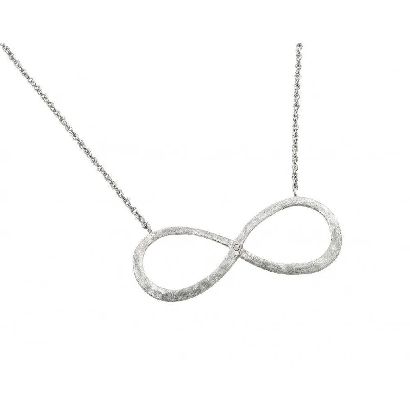 Necklaces and pendants with leaf-shaped designs for an earthy, organic feel-Silver 925 Rhodium Plated Infinity Pendant Necklace - STP01388RH