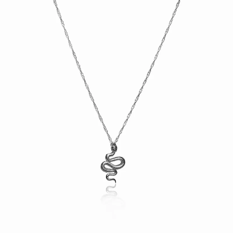 Best necklaces and pendants for everyday wear with minimalist designs-Snake Pendant Necklace - Silver