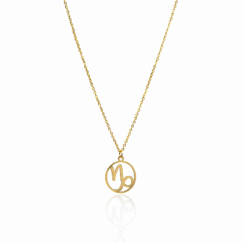 Necklaces and pendants with custom engravings for a personal, meaningful gift-Star Sign Pendant Necklace - Gold