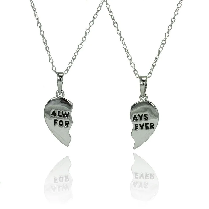 Best necklaces and pendants with vintage coin pendants for a unique accessory-Silver 925 Rhodium Plated Always Forever Necklace - BGP00768