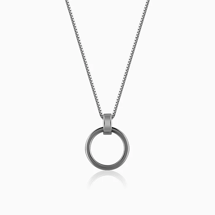 Necklaces and pendants with clear quartz for a pure and radiant look-Black Rhodium Shadow Striker Pendant With Box Chain For Him