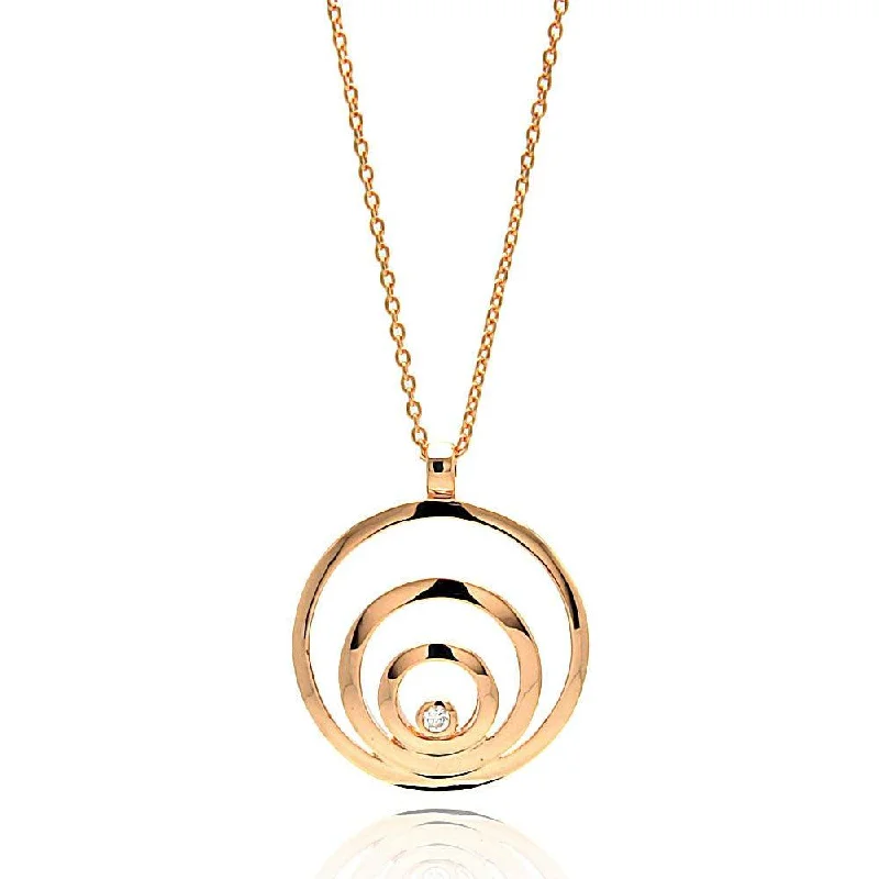 Necklaces and pendants with ocean-inspired designs for a refreshing, beachy feel-Clearance-Silver 925 Rose Gold Plated Spiral Pendant Necklace - STP00116RGP