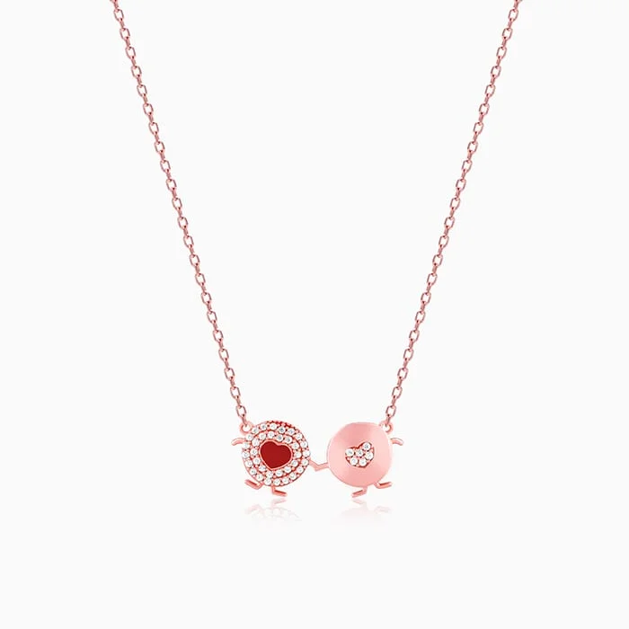 Necklaces and pendants with love knot designs for a romantic, meaningful symbol-Rose Gold Duo Heart Necklace