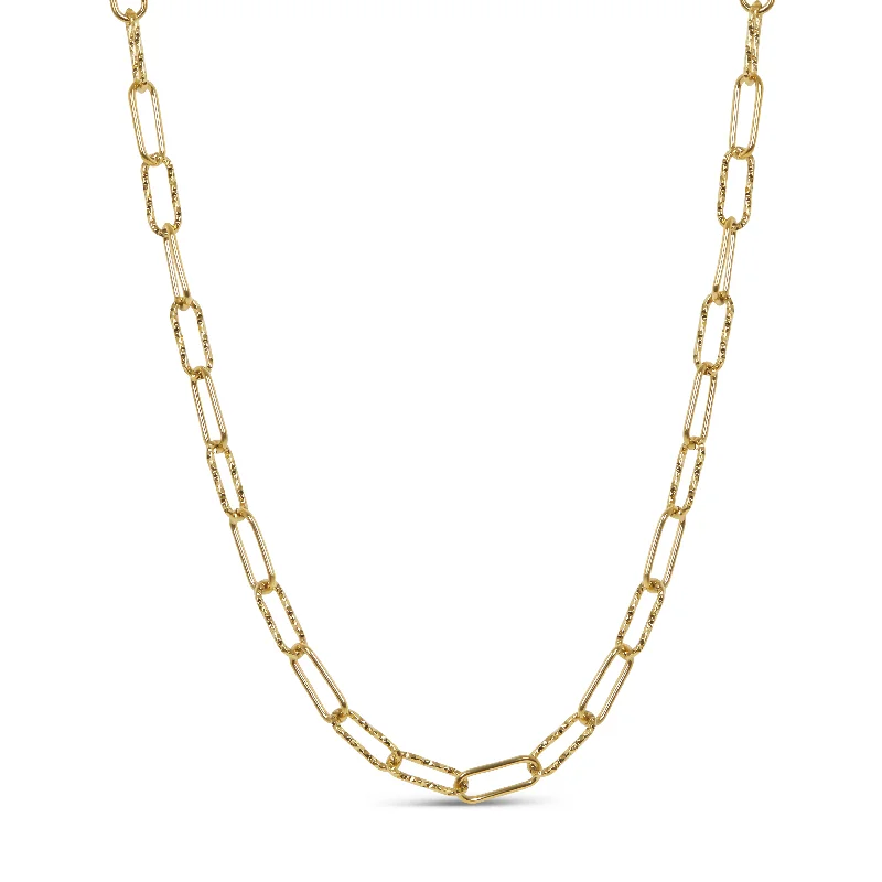 Necklaces and pendants with zodiac constellation designs for an astrological touch-Rigid Link Chain Necklace - Gold