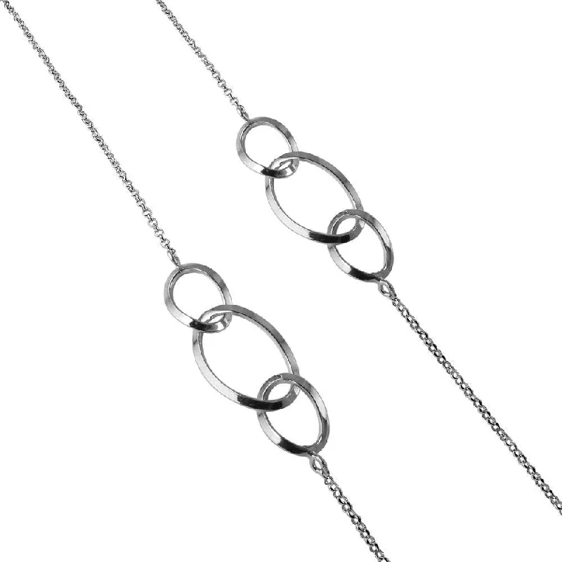 Best necklaces and pendants with art deco elements for a vintage, glamorous design-Silver 925 Chain Necklace with Rhodium Plated Intertwined Loops - ITN00113RH