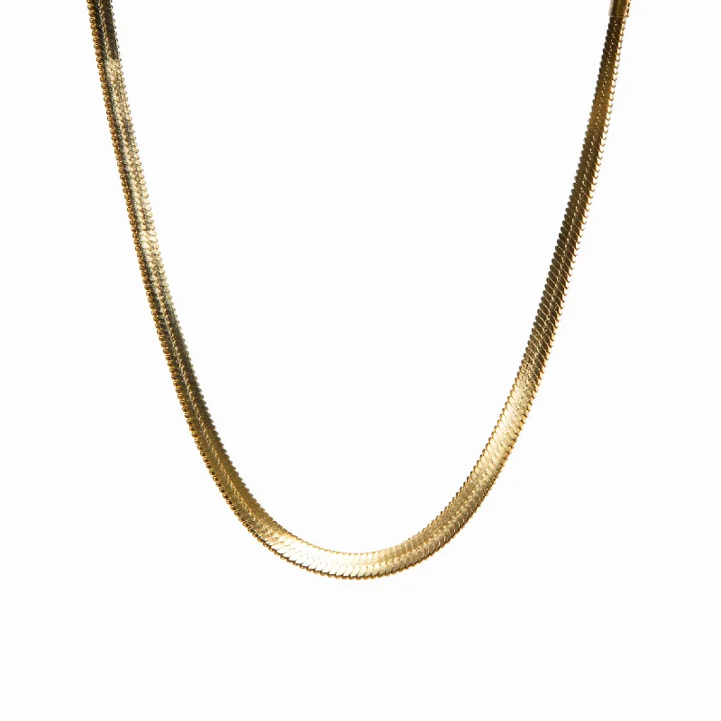 Elegant necklaces and pendants with onyx stones for a sleek, polished look-Snake Chain Necklace - Gold