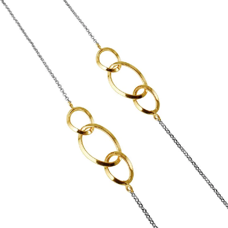 Beautiful necklaces and pendants with geometric shapes for a modern, artistic design-Silver 925 Chain Necklace with Gold Plated Intertwined Loops - ITN00113GP