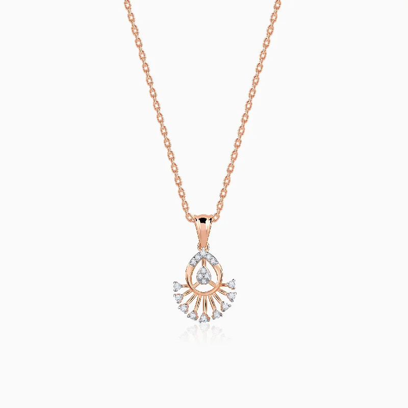 Best necklaces and pendants with black diamonds for an edgy, bold statement-Rose Gold Sparkling Thrills Diamond Pendant