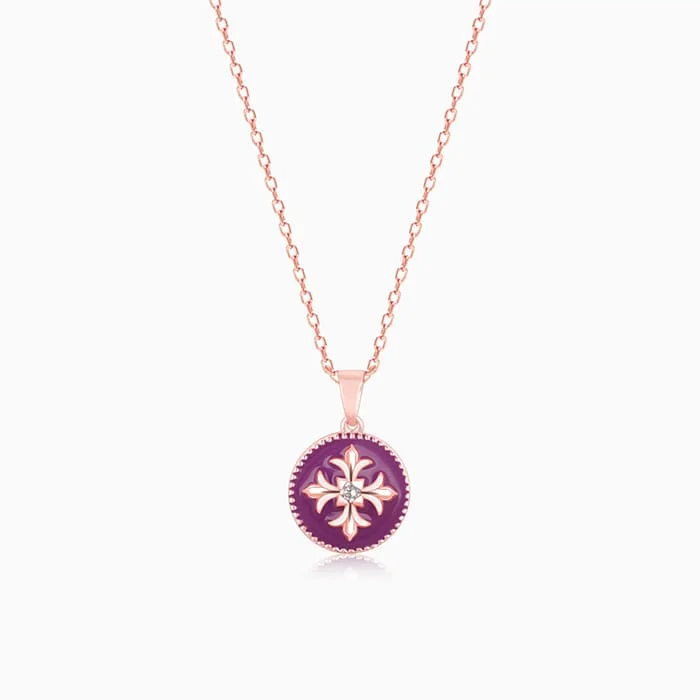 Necklaces and pendants with enamel accents for a colorful, eye-catching appearance-Rose Gold St. Peter's Basilica Art Pendant with Link Chain