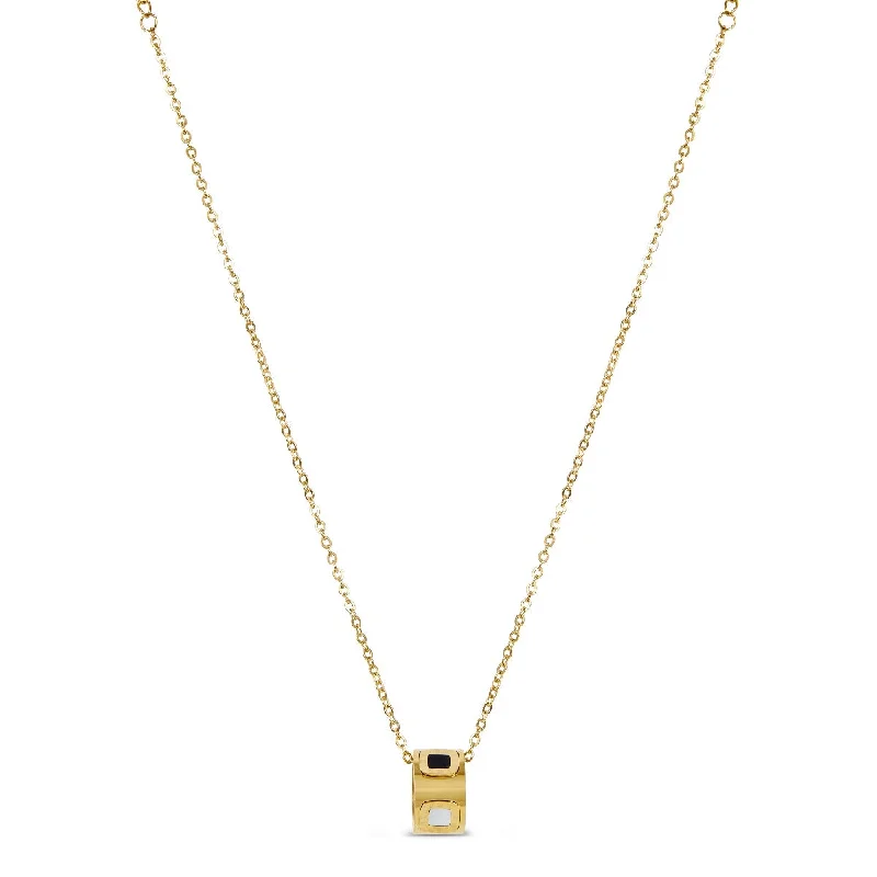 Elegant necklaces and pendants with gold chains for a chic, timeless appearance-Monochrome Stone Necklace - Gold