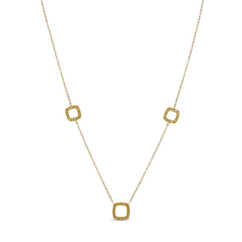 Elegant necklaces and pendants with gold chains for a chic, timeless appearance-Square Regina Numeral Pendant Necklace - Gold