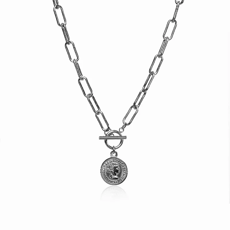 Simple necklaces and pendants with tiny charms for a delicate and casual vibe-10 Cent Toggle Necklace - Silver