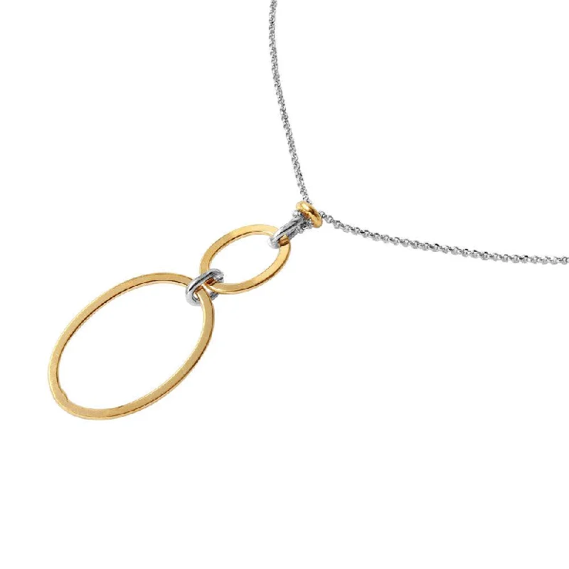 Necklaces and pendants with zodiac constellation designs for an astrological touch-Silver 925 Chain Necklace with Gold Plated Dangling Loops Pendant - ITN00097RH-GP