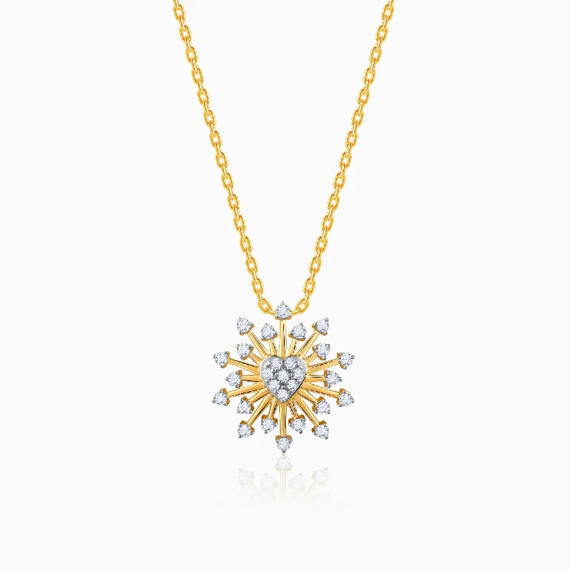 Necklaces and pendants with star-shaped designs for a whimsical, celestial touch-Gold Aster Diamond Pendant