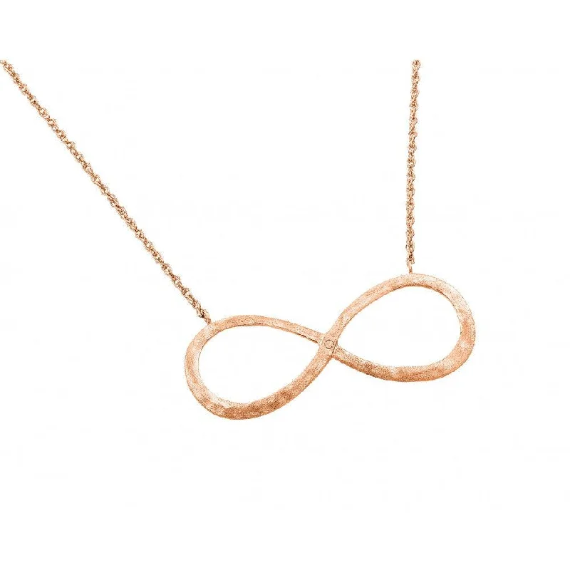 Beautiful necklaces and pendants with geometric shapes for a modern, artistic design-Silver 925 Rose Gold Plated Infinity Pendant Necklace - STP01388RGP