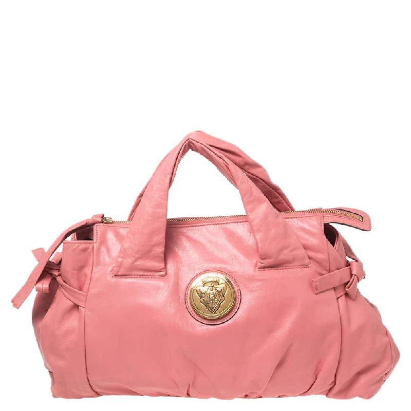 Handle bags with colorful handles for flair -Gucci Pink Leather Hysteria Satchel