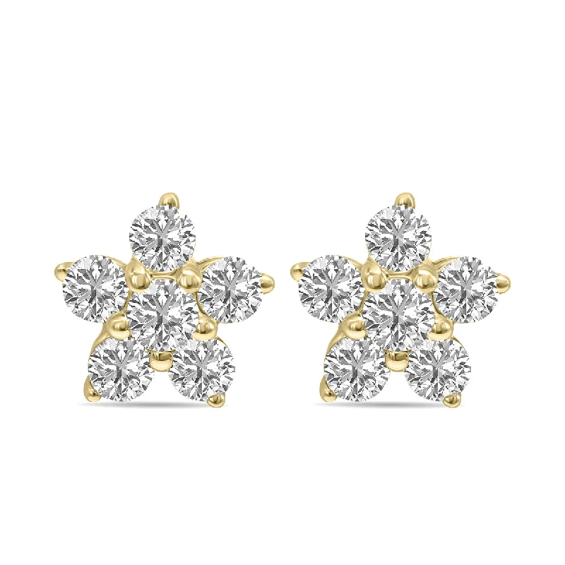 Lead Free Drop Earrings for Health -1/2 Ctw Star Lab Grown Diamond Earrings In 10K Yellow Gold