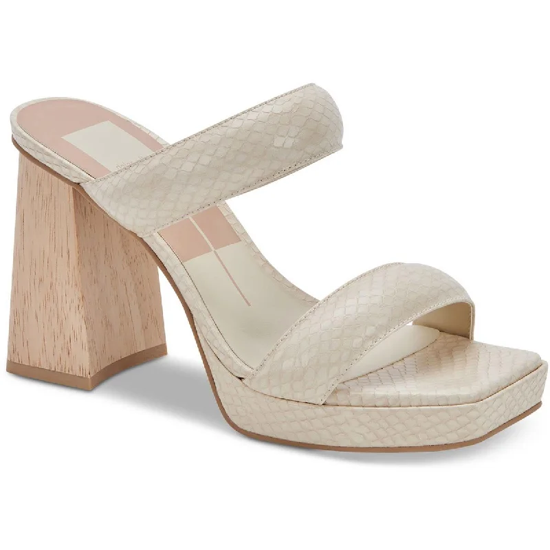 Stylish sandals for women with unique buckle details and flat design-Dolce Vita Womens Atlas  Slip On Open Toe Heels