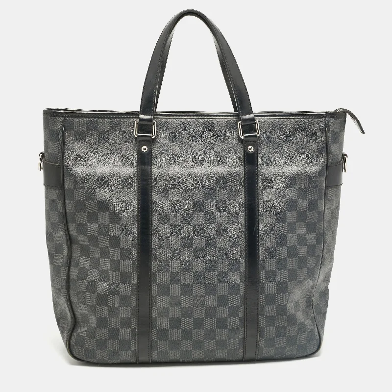 Handle bags with spacious interiors for storage -Louis Vuitton Damier Graphite Canvas Tadao Bag