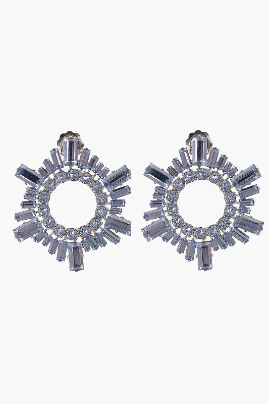 Floral Drop Earrings with Petals -Amina Muaddi Earrings Mini Begum Embellished With Crystals