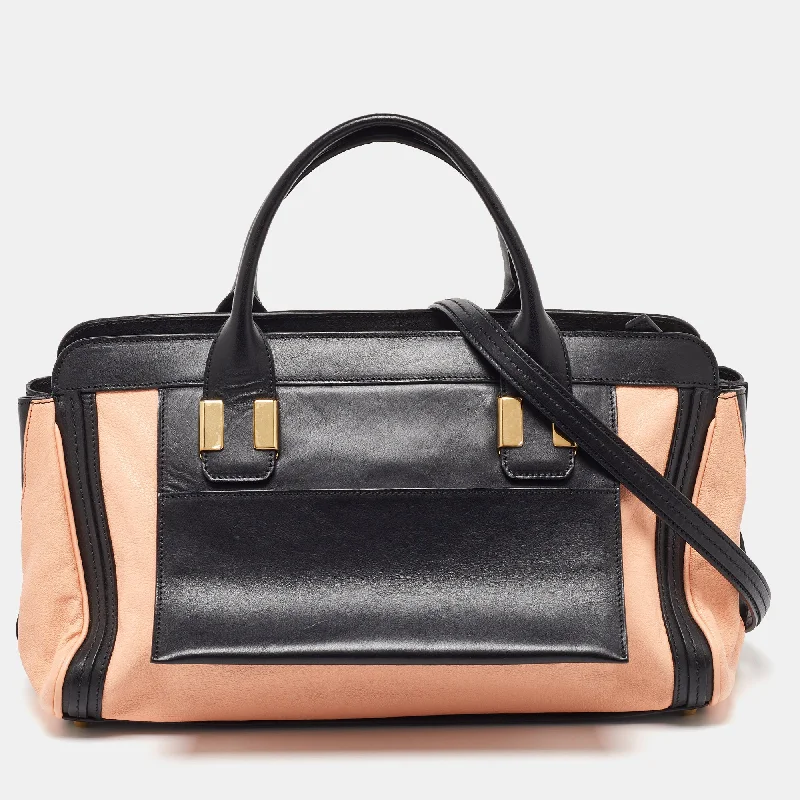 Handle bags with soft leather for luxury -Chloe Orange/black Leather Alice Satchel