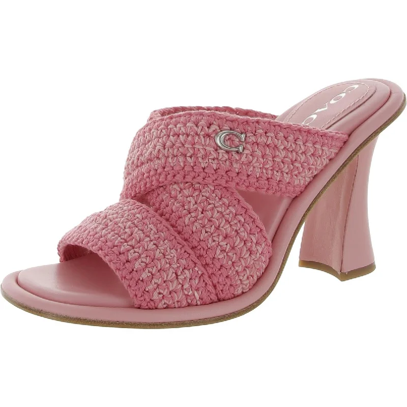 Comfortable sandals for women with adjustable Velcro straps for a perfect fit-Coach Womens Quinti Knit Slip On Heels