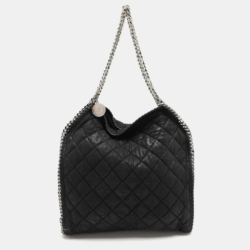 Handle bags with tie-dye patterns for fun -Stella Mccartney Black Fabric Small Falabella Tote