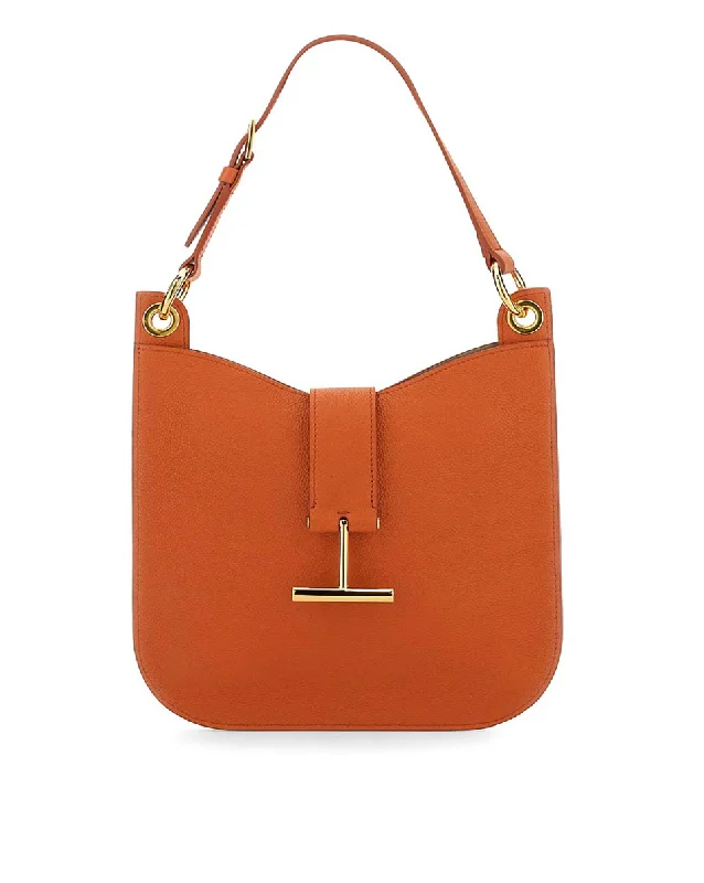 Handle bags with holiday themes for festivities -Tom Ford Womens Tara Small Shoulder Bag In Orange