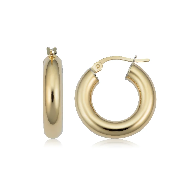 Drop Earrings for Shopping Trip -Joelle Collection Gold Earrings 14K Yellow Gold 4x10 MM