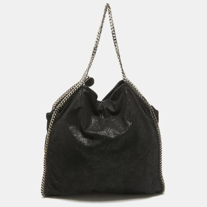 Handle bags with sleek silhouettes for fashion -Stella Mccartney Black Shaggy Dear Falabella Tote