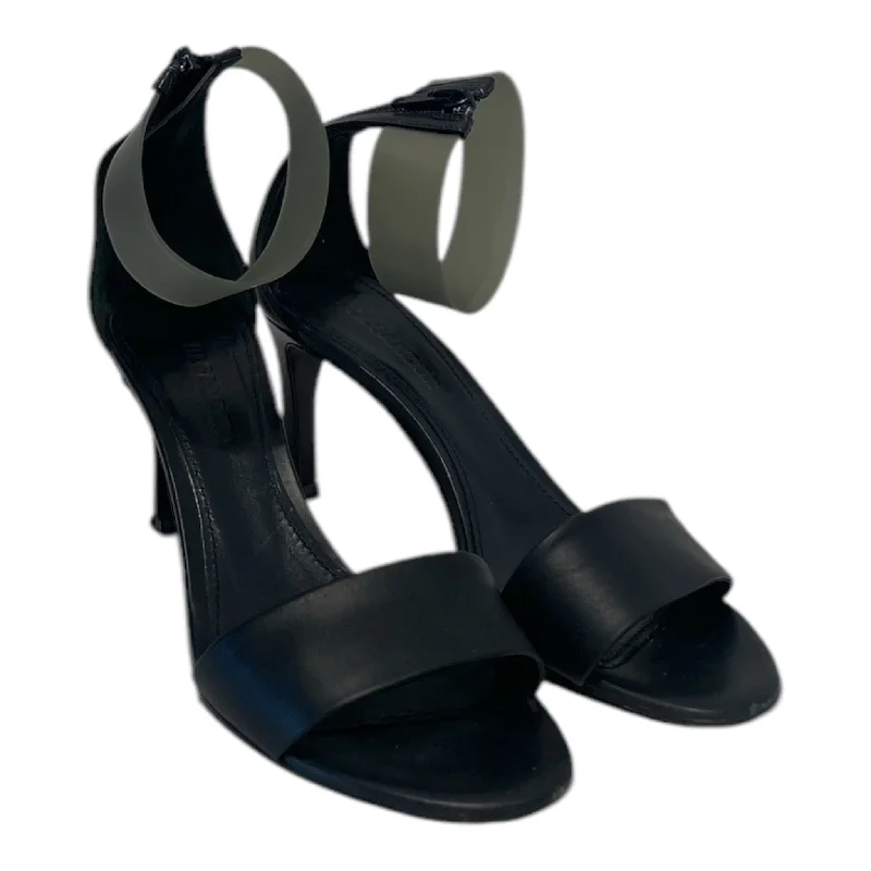 Comfortable sandals for women with adjustable Velcro straps for a perfect fit-JIL SANDER/Heels/EU 35/Leather/BLK/