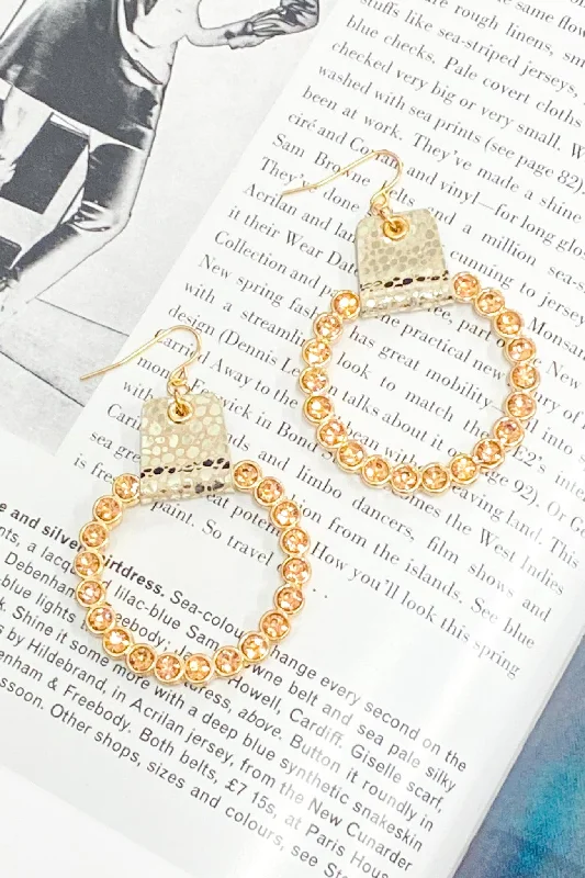 Drop Earrings with Filigree Work -Easy Win Crystal Beaded Circle Drop Earrings