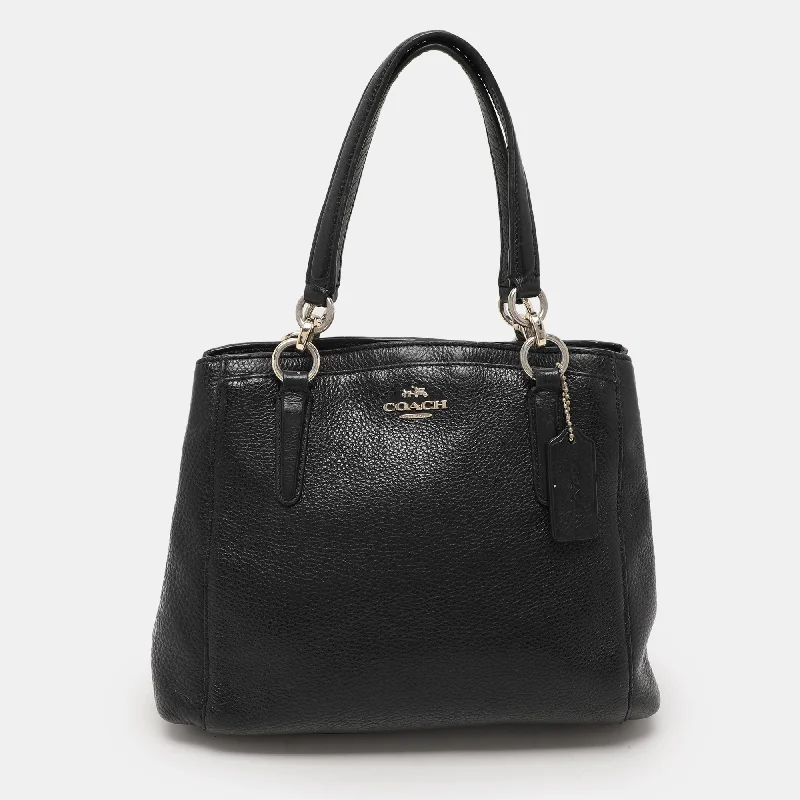 Handle bags with padded straps for comfort -Coach Black Leather Christie Carryall Satchel