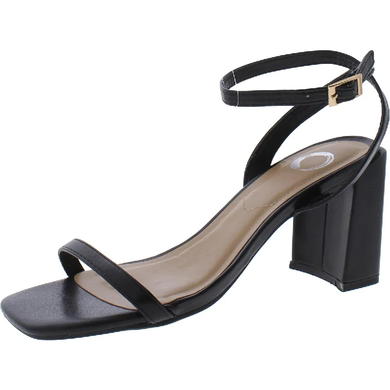 Comfortable sandals for women with cushioned soles and adjustable straps-Journee Collection Womens Faux Leather Heels