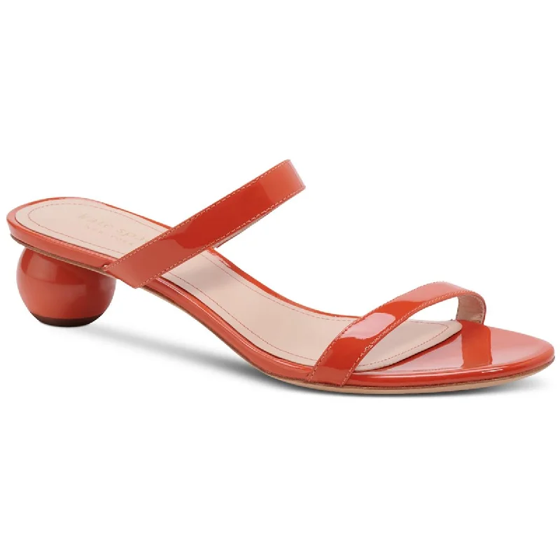 Casual sandals for women with wide straps and flat sole for relaxed fit-Kate Spade New York Womens Palm Springs Patent Leather Slip On Heels