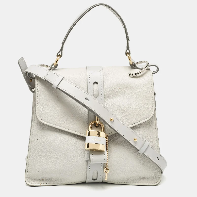 Chloe Two Tone Grey Leather Medium Aby Day Top Handle Bag