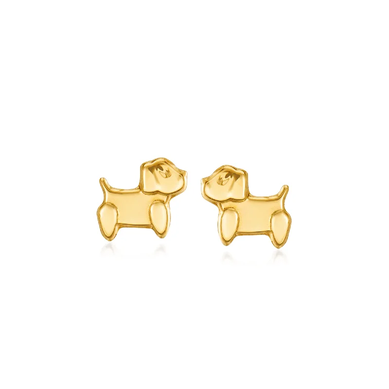 Large Drop Earrings for Statement -Ross-Simons Child's 14kt Yellow Gold Puppy Earrings