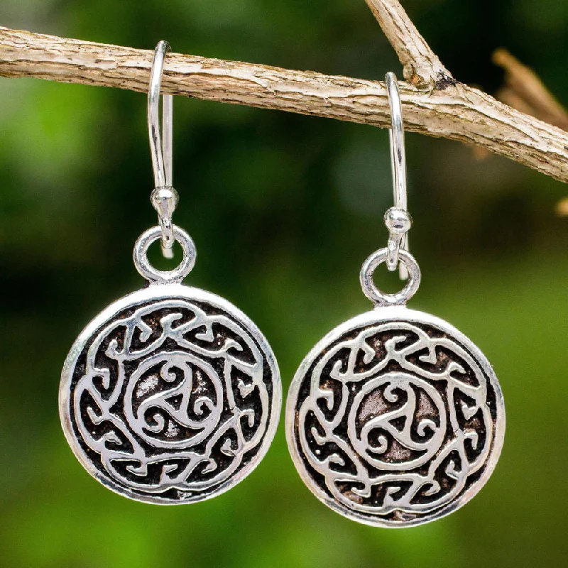 Magnetic Closure Drop Earrings for Easy -NOVICA Sterling Silver 'Sister Goddess' Earrings (Thailand)