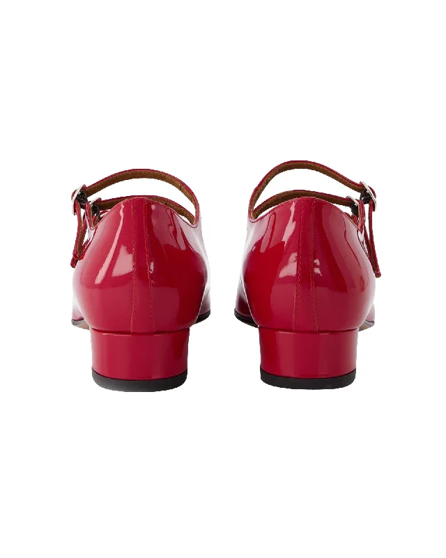 Casual sandals for women with flat soles and comfortable fit for everyday wear-Red Patent Leather Mary Jane Heels