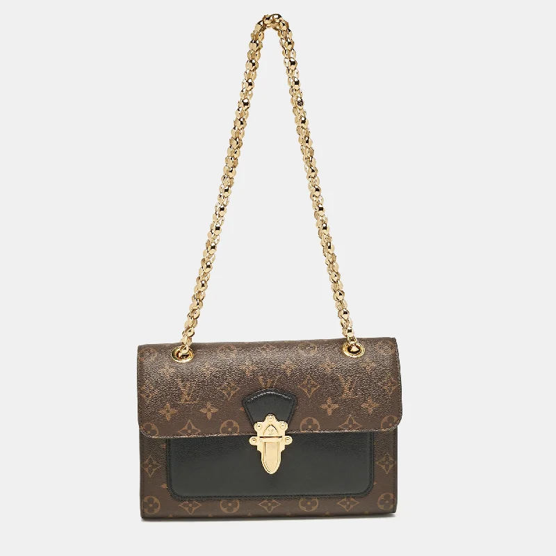 Handle bags with animal prints for flair -Louis Vuitton Raisin Monogram Canvas Victoire Chain Bag