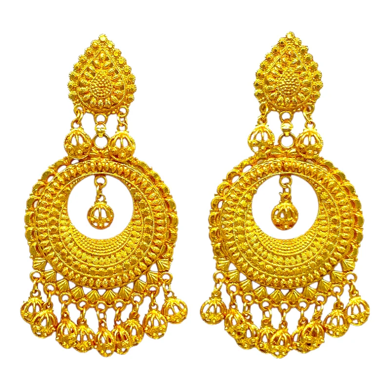 Drop Earrings for Office Wear -Simple Gold  Traditional Chandbali Earrings