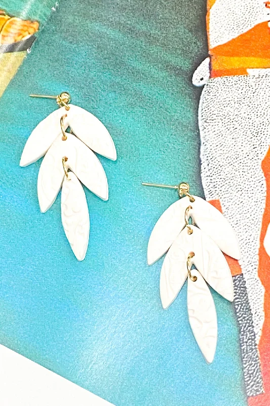 Magnetic Closure Drop Earrings for Easy -Leaf a Message Drop Earrings