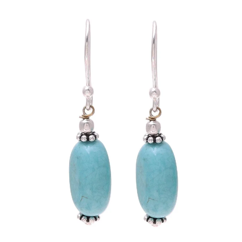 Contemporary Drop Earrings for Fashion -NOVICA Cloudless Sky, Sterling silver dangle earrings - 1.5*0.4