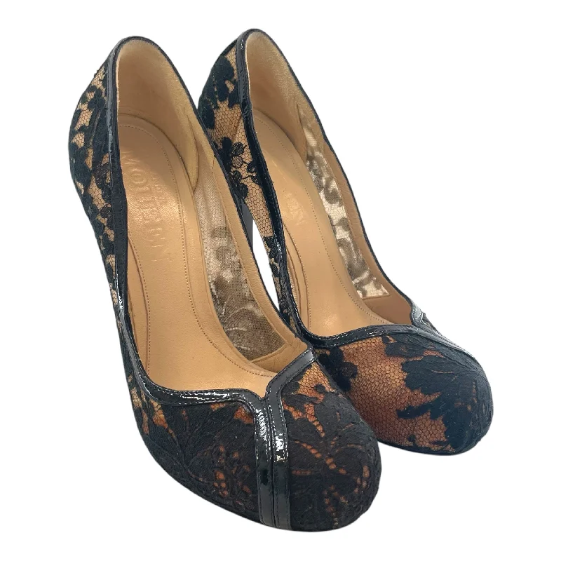 Summer sandals for women with breathable design and comfortable fit-Alexander McQueen/Heels/US 7.5/Floral Pattern/BLK/FLORAL PATTERN HEELS