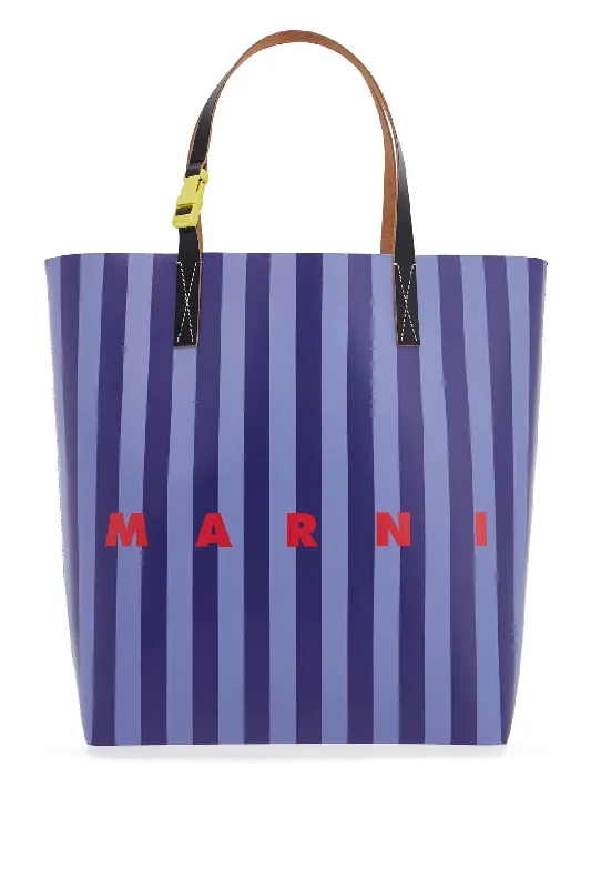 Handle bags with multi-color weaves for vibrancy -Marni Striped Tribeca Tote Bag