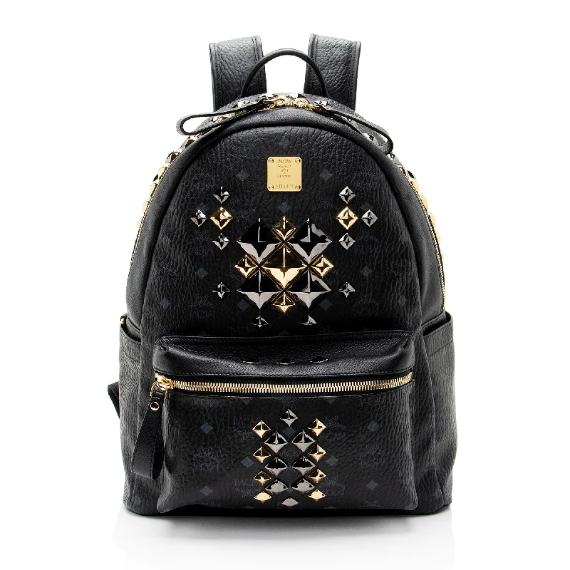 Handle bags with retro logos for charm -MCM Visetos Studded Backpack