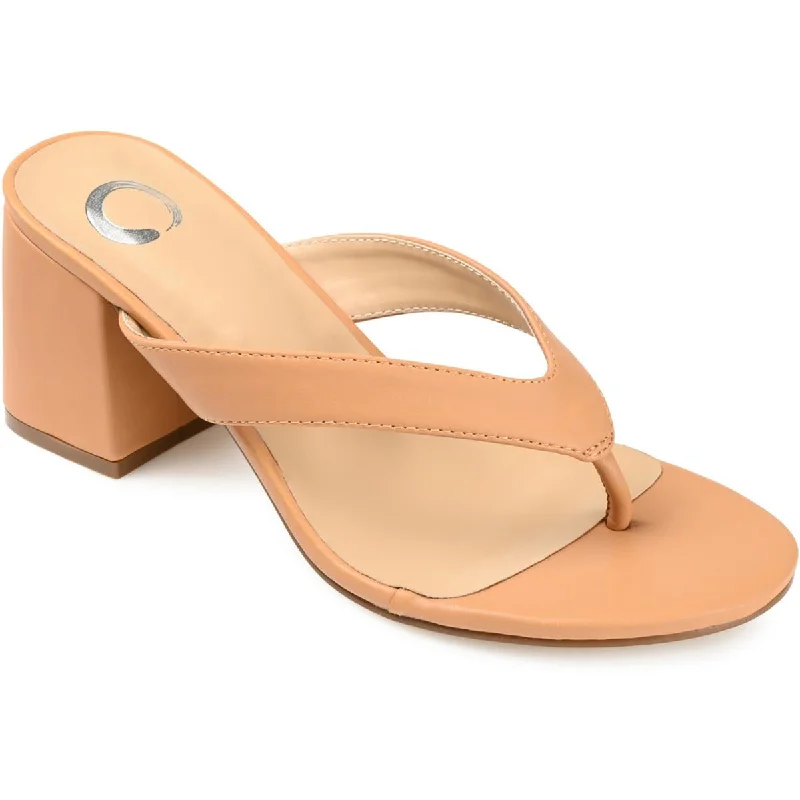 Stylish sandals for women with wide ankle straps and buckle detailing for fashionable look-Journee Collection Womens Alika Faux Leather Slip On Heels