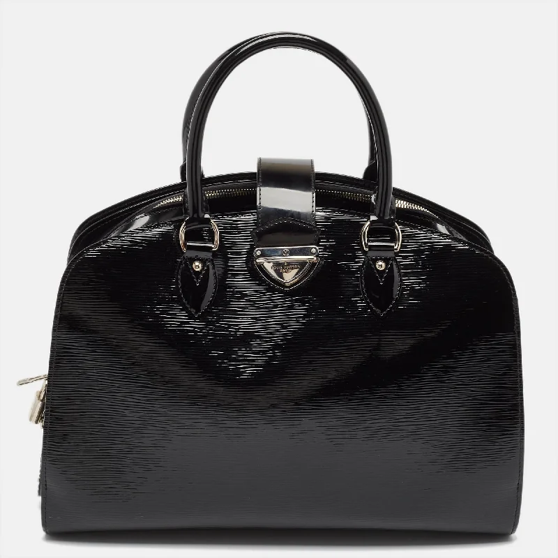 Handle bags with drawstring accents for style -Louis Vuitton Black Electric Epi Leather Pont Neuf Gm Bag