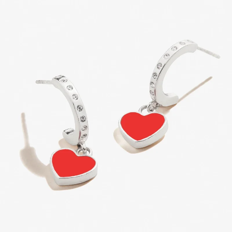 Drop Earrings for Graduation Day -Heart Hoop Earrings